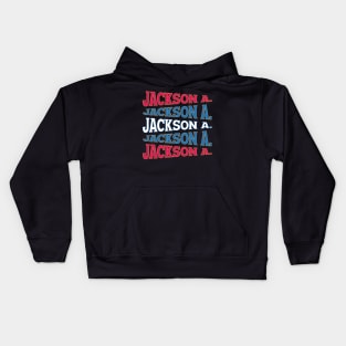 TEXT ART USA ANDREW JACKSON Kids Hoodie